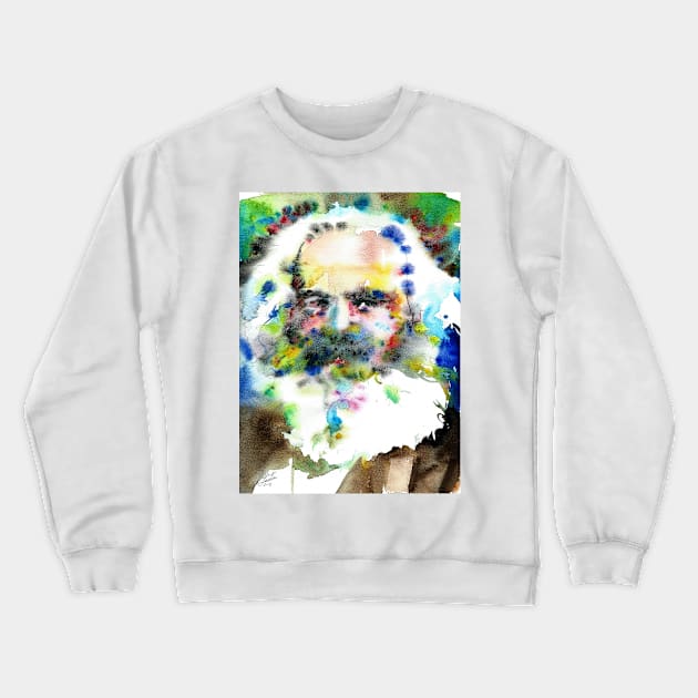 KARL MARX watercolor portrait .1 Crewneck Sweatshirt by lautir